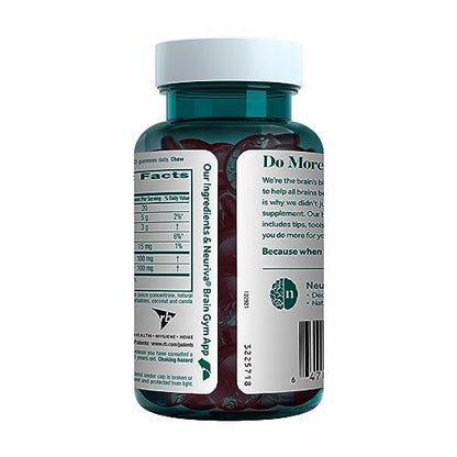 NEURIVA Original Brain Supplement for Memory, Focus & Concentration + Learning & Accuracy with Clinically Tested Nootropics Phosphatidylserine and Neurofactor, Strawberry Flavor, 50 Gummies NEURIVABuy Supplements Australia