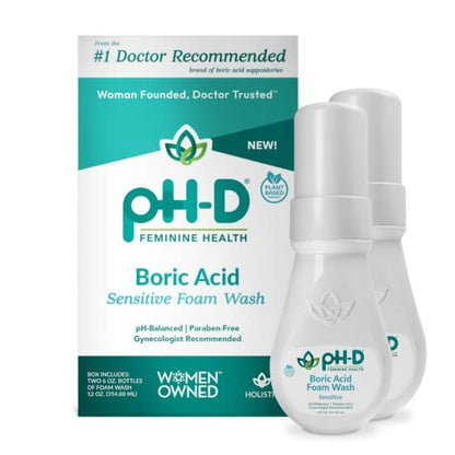pH-D Feminine Health - Boric Acid Foam Wash - pH-Balanced, Paraben-Free, and Plant-based