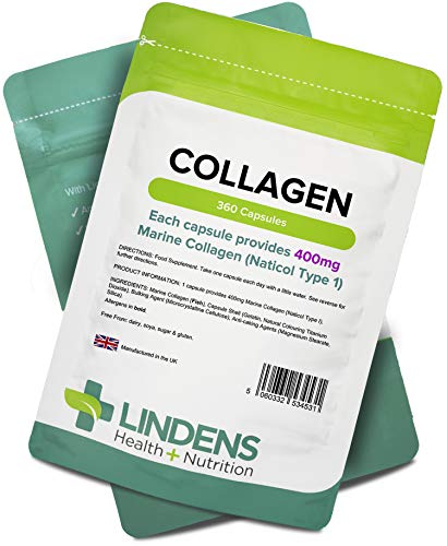 Lindens Collagen (Marine) 400mg Capsules 360 Pack - UK Manufacturer, Letterbox Friendly LindensBuy Supplements Australia