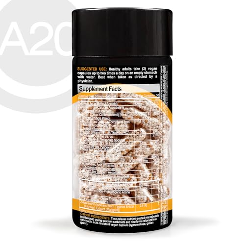 HCF A20 Microbead Brain Health Supplements for Adults for Memory, Focus, Calm, Mood, Alertness, Attention, Vision, Sleep, Immune System, 20 Premium Nootropic Nutrients Multivitamin & 7 Advances® Tech HCFBuy Supplements Australia