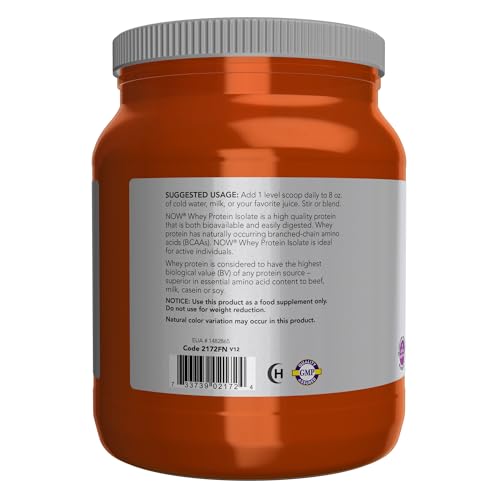 NOW Sports Nutrition, Whey Protein Isolate, 25 g With BCAAs, Unflavored Powder NOWBuy Supplements Australia