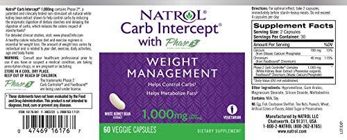 Natrol Carb Intercept with Phase 2 Carb Controller Capsules, White Kidney (Pack of 12) NatrolBuy Supplements Australia