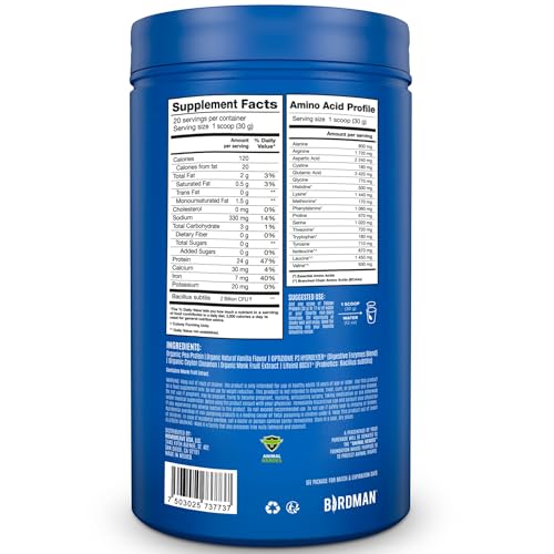 BIRDMAN Falcon Organic Vegan Protein Powder Vanilla, 24g Protein, Sugar Free, Probiotics BIRDMANBuy Supplements Australia
