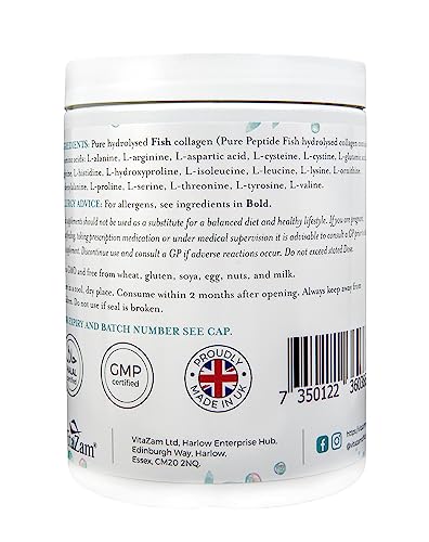 Vitazam Pure Marine Collagen Powder - 100% Hydrolysed Collagen Peptides for Hair Skin and Nails VitaZamBuy Supplements Australia