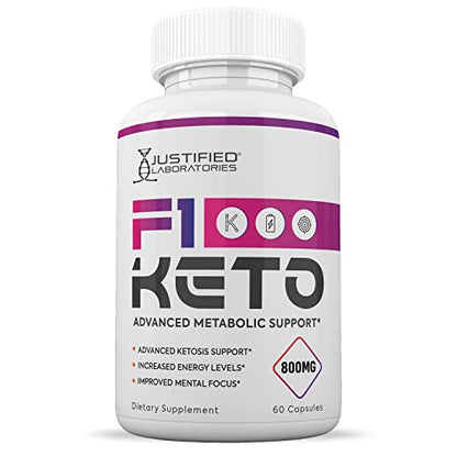 (3 Pack) F1 Keto Pills 800MG Includes goBHB Exogenous Ketones Advanced Ketosis Justified LaboratoriesBuy Supplements Australia
