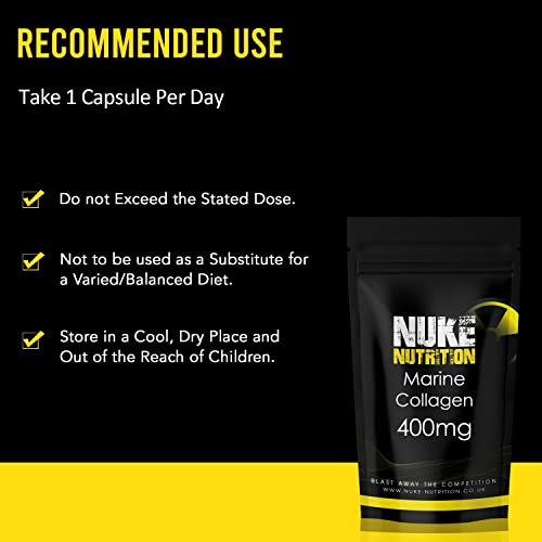 Nuke Nutrition Marine Collagen Capsules - 400mg - 60 Capsules - High Strength Collagen Nuke NutritionBuy Supplements Australia