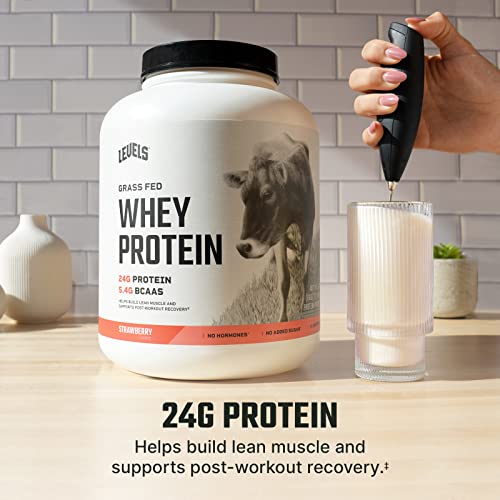 Levels Grass Fed 100% Whey Protein, No Hormones, Strawberry, 5LB Levels NutritionBuy Supplements Australia