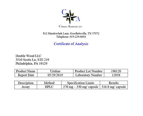 Uridine Monophosphate - Third Party Tested (Choline Enhancer, Beginner Nootropic) Double Wood SupplementsBuy Supplements Australia