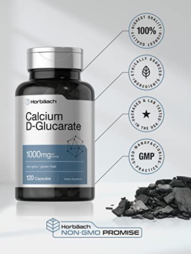 Calcium D-Glucarate 1000mg | 120 Capsules | Non-GMO, Gluten Free Supplement HorbäachBuy Supplements Australia