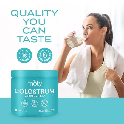 Moty Bovine Colostrum Grass Fed Powder Supplement for Gut Health, Muscle Recovery MotyBuy Supplements Australia