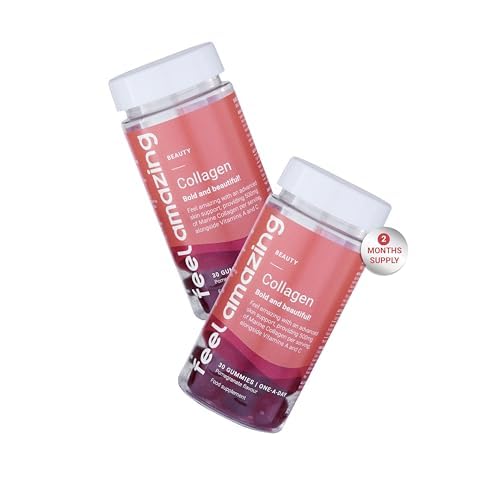 Collagen Gummies with Vitamins A and C, 500mg of Marine Collagen Per Serving, Advanced Skin Support, Feel AmazingBuy Supplements Australia