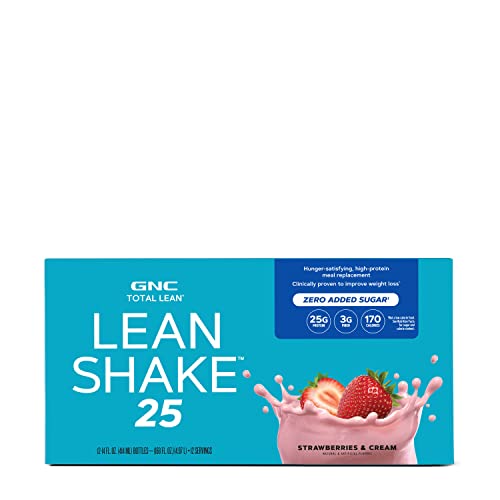 GNC Total Lean Lean Shake 25 - Strawberries and Cream - 12 Bottles GNCBuy Supplements Australia
