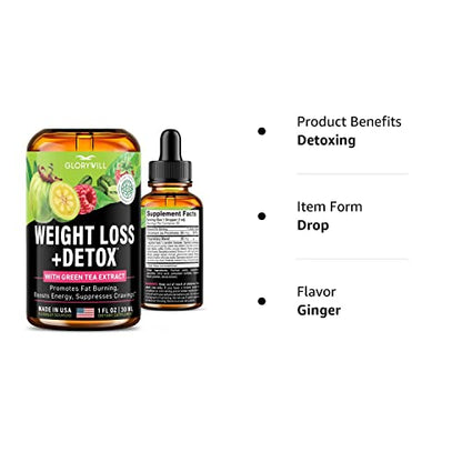 Weight Loss Drops Natural Detox Made in USA - Diet Drops for Fat Loss - Effective Appetite FQQFBuy Supplements Australia