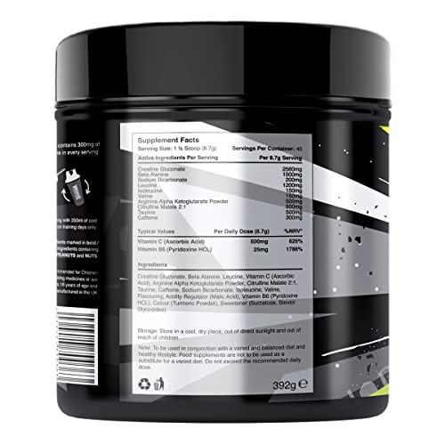 Warrior - RAGE Pre Workout Powder – Lightnin’ Lemonade 392g, WA-RG-045-01 WarriorBuy Supplements Australia