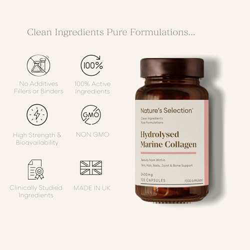 Pure Hydrolysed Marine Collagen Capsules 2400mg - Collagen Tablets High Strength Collagen Nature's SelectionBuy Supplements Australia