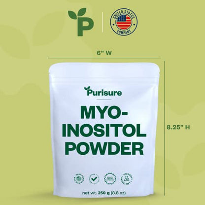 Purisure Myo-Inositol Powder, 250g, Fertility, Hormonal Balance and Ovarian Support PurisureBuy Supplements Australia