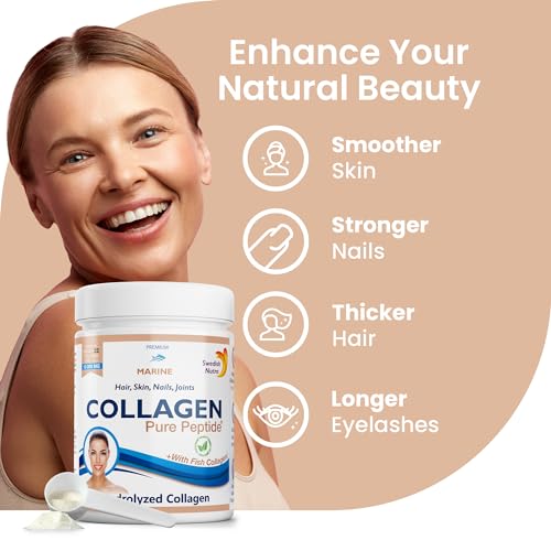 Swedish Nutra Powder Marine Collagen - Pack of 300g, 30 Day Supply | Minimize Fine Lines, Wrinkles & Improve Skin Elasticity | High Absorption Rate Swedish NutraBuy Supplements Australia