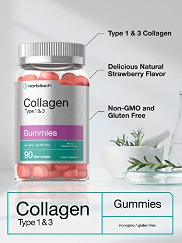 Hydrolyzed Collagen Gummies | 90 Count | Strawberry Flavored Gummy Supplement HorbäachBuy Supplements Australia
