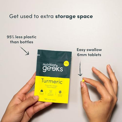 Nutrition Geeks Turmeric Tablets 2000 mg with Black Pepper & Ginger, High Strength Nutrition GeeksBuy Supplements Australia