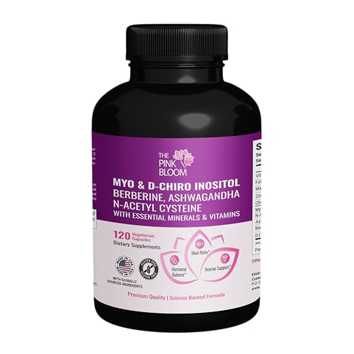 The Pink Bloom Myo & D-Chiro Inositol 40:1 Ratio – 120 Capsules | Myo Inositol Supplement for Women with Vitamin D, Ashwagandha, Folate & Zinc | Supplement for Hormone Balance & Ovarian Health The Pink BloomBuy Supplements Australia