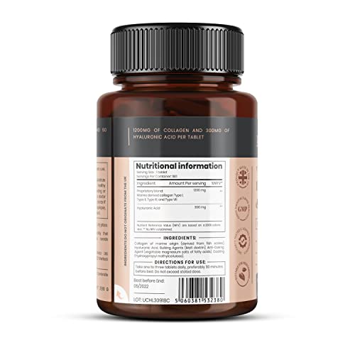 UltraColl Collagen & Hyaluronic Acid 1500mg x 180 Tablets - 6 Months Supply PureclinicaBuy Supplements Australia