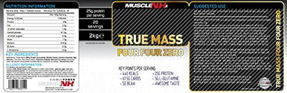 MuscleNh2 True Mass Four Four Zero Mass Gainer Protein Powder, High Calories and Protein MuscleNh2Buy Supplements Australia