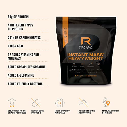 Reflex Nutrition Instant Mass Heavyweight, Mass Protein Powder, Over 1000 Calories Per Serving, 60g Protein Reflex NutritionBuy Supplements Australia