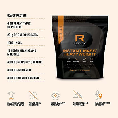 Reflex Nutrition Instant Mass Heavyweight, Mass Protein Powder, Over 1000 Calories Per Serving, 60g Protein Reflex NutritionBuy Supplements Australia