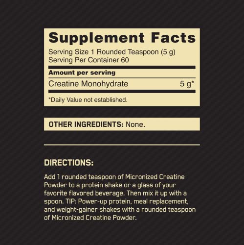 Optimum Nutrition Micronized Creatine Monohydrate Powder, Unflavored, Keto Friendly Optimum NutritionBuy Supplements Australia