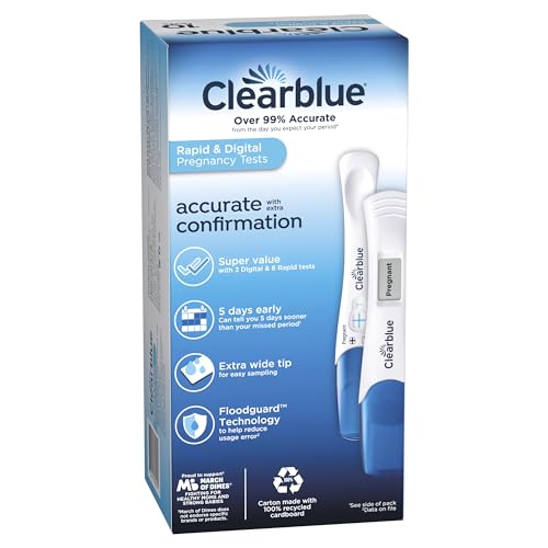 Clearblue Pregnancy Test Combo Pack, 10ct - Digital with Smart Countdown & Rapid ClearblueBuy Supplements Australia