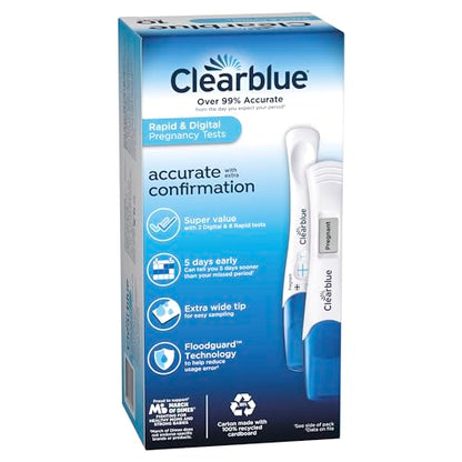 Clearblue Pregnancy Test Combo Pack, 10ct - Digital with Smart Countdown & Rapid ClearblueBuy Supplements Australia