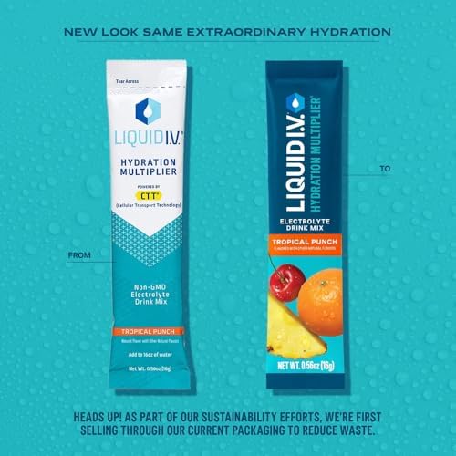 Liquid I.V.® Hydration Multiplier - Tropical Punch | Electrolyte Powder Drink Mix | 1 Pack (16 Servings) Liquid I.V.Buy Supplements Australia