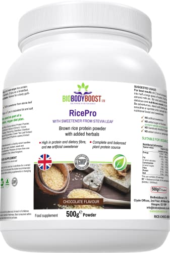 RicePro |Chocolate | Brown Rice Protein Powder with Added Herbals | Chicory Root Extract, BiobodyboostBuy Supplements Australia