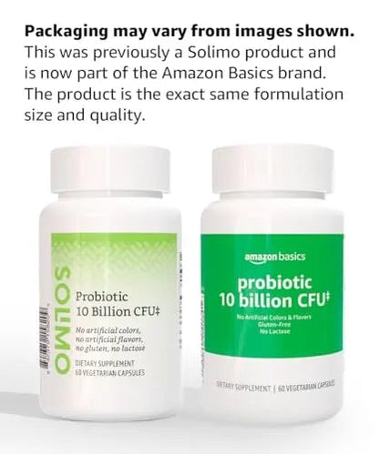 Amazon Basics Daily Probiotic, 10 Billion Active Cultures, Supporting Digestive and Intestinal Health, Capsule, 60 Count, Two Month Supply Amazon Basics buy supplements Au