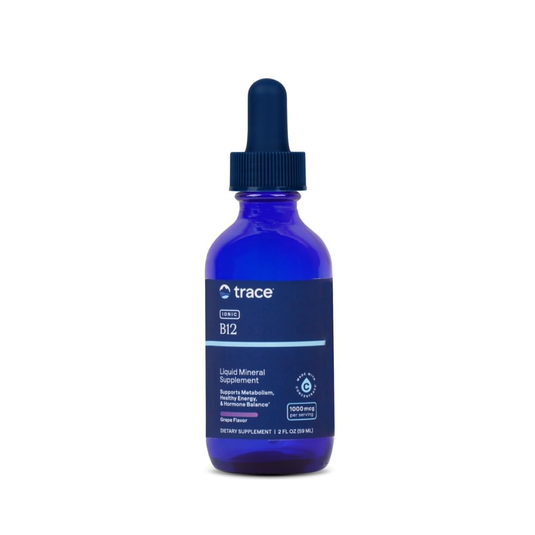 Trace Minerals Ionic B12 - Liquid Multivitamin for Hormone Balance & Healthy Nerve Function - Supports Metabolic Health - Enzyme Production - Natural Wellness Formula - 2 fl oz (59 Servings) Trace MineralsBuy Supplements Australia