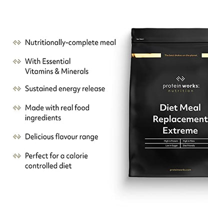 Protein Works - Diet Meal Replacement Extreme Shake, 200 Calorie Meal, High Protein Meal Protein WorksBuy Supplements Australia