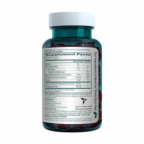 NEURIVA Plus Decaffeinated Nootropic Brain Supplement for Memory, Focus & Concentration & Cognitive Function, Clinically Tested NeuroFactor, Phosphatidylserine, Vitamins B6 B12,50ct Strawberry Gummies NEURIVABuy Supplements Australia