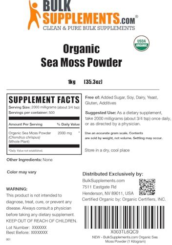 BULKSUPPLEMENTS.COM Organic Irish Sea Moss Powder - Sea Moss Supplement BULKSUPPLEMENTS.COMBuy Supplements Australia