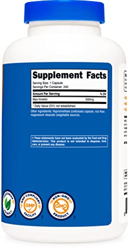 Nutricost Inositol Capsules 500mg, 240 Capsules - Veggie Capsules, Non-GMO, Gluten NutricostBuy Supplements Australia