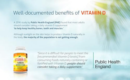 Vitamin D 4,000 IU Softgels, Maximum Strength Vitamin D3 Supplement, 365 Easy to Swallo Vita PremiumBuy Supplements Australia