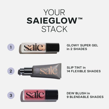 Saie Cheek Flush Duo - Dew Liquid Blush (.40 oz, Spicy), SuperSuede Baked Powder Blush (.01 oz, Ciao) - Layerable, Skin-Nourishing Blushes for a Seamless Radiant Finish SaieBuy Supplements Australia