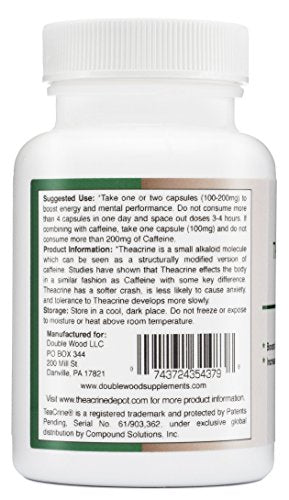 Theacrine (Teacrine) 100 Mg, 60 Capsules - Energy and Focus Supplement (Similar to Caffe Double Wood SupplementsBuy Supplements Australia