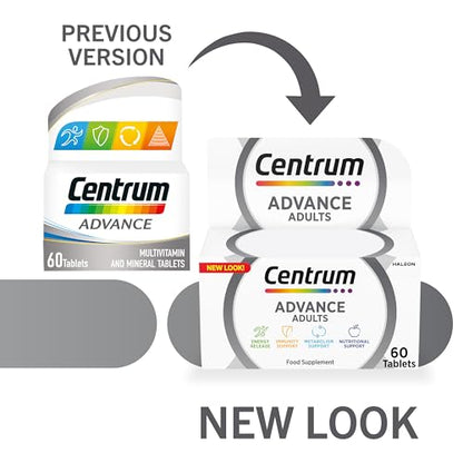 Centrum Advance Multivitamin & Mineral Supplements, 24 essential nutrients including CentrumBuy Supplements Australia