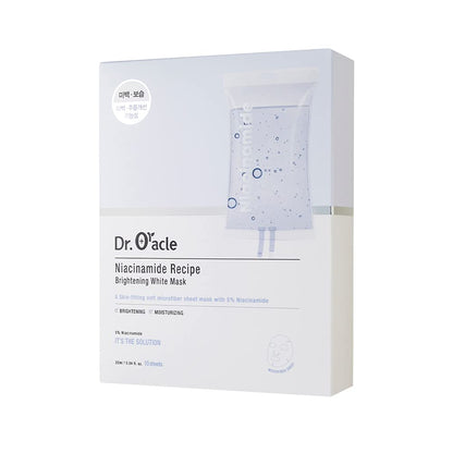 DR.ORACLE Niacinamide Recipe White Mask, Moisturizing, Special K-Beauty Face Care, 250ml (8.4 fl. oz.), 1 box - 10 sheets DR.ORACLE buy supplements Au