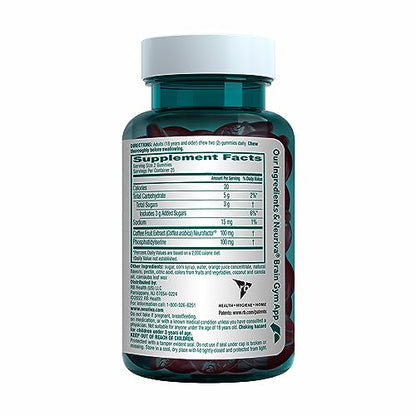 NEURIVA Original Brain Supplement for Memory, Focus & Concentration + Learning & Accuracy with Clinically Tested Nootropics Phosphatidylserine and Neurofactor, Strawberry Flavor, 50 Gummies NEURIVABuy Supplements Australia
