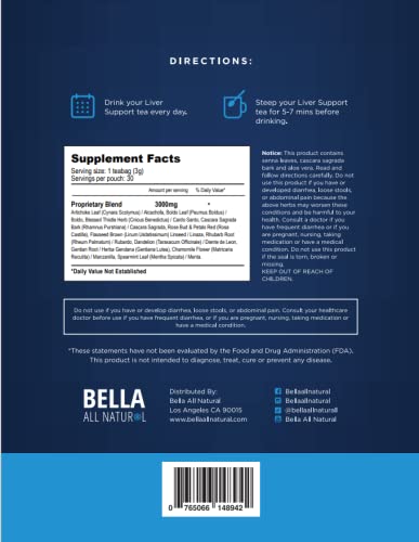 Bella All Natural Liver Detox Drink - Liver Cleanse Detox & Repair Tea with Blessed Thistle Bella All NaturalBuy Supplements Australia