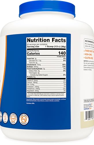 Nutricost Whey Protein Supplement Powder, Vanilla, 5 pounds NutricostBuy Supplements Australia