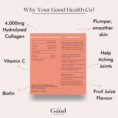 Your Good Health Co. – Your Beauty Premium Collagen Powder, Mixed Berry Your Good Health Co.Buy Supplements Australia