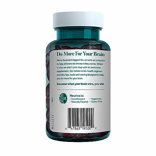 NEURIVA Original Brain Supplement for Memory, Focus & Concentration + Learning & Accuracy with Clinically Tested Nootropics Phosphatidylserine and Neurofactor, Strawberry Flavor, 50 Gummies NEURIVABuy Supplements Australia