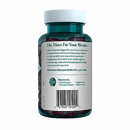 NEURIVA Original Brain Supplement for Memory, Focus & Concentration + Learning & Accuracy with Clinically Tested Nootropics Phosphatidylserine and Neurofactor, Strawberry Flavor, 50 Gummies NEURIVABuy Supplements Australia